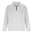 thumbnail image 4 of Men's Zipper Polo Shirts Quarter-Zip Muscle Polo Shirts for Men Slim Fit Long Sleeve Cotton Ribbed Knit Golf Shirt Basic Designed Cotton Muscle Shirt Sports Golf Tennis Workout Shirts, 4 of 4