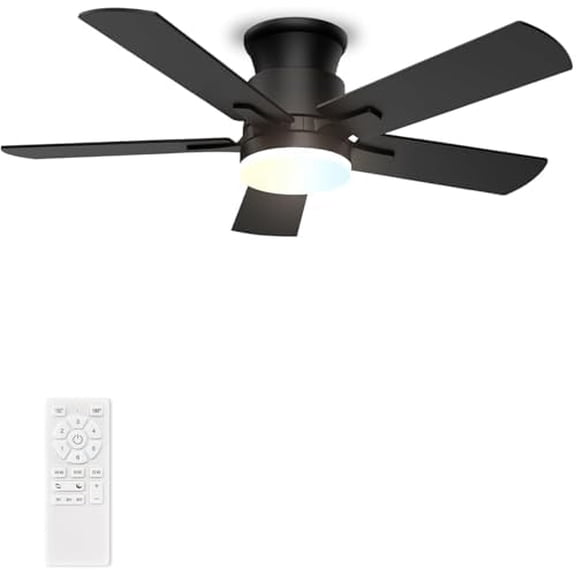 Flush Mount Ceiling Fans with Lights 42 Inch, Remote Control, 3CCT Dimmable, 6 Speeds, Noiseless Reversible DC Motor, Low Profile Ceiling Fan for Living Room, Patio ETL$$Tools & Hardware Other