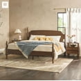 thumbnail image 5 of Walker Edison Vivienne Easy Assembly 3-Piece Solid Wood Bedroom Set with King Bed Frame and Two 2-Drawer Nightstands - Dark Brown, 5 of 11