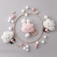 thumbnail image 4 of Wabjtam Crib Mobile Baby Girl Mobile with Felt Clouds Wooden Hanging Toys Handmade Cotton Balls, 4 of 5