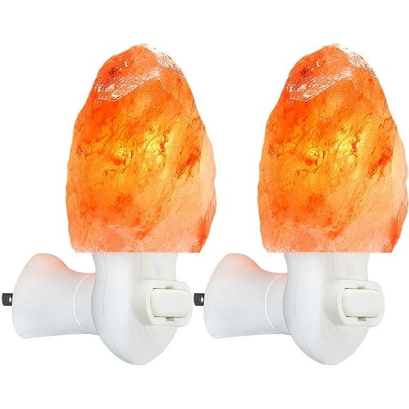 Nvzi 2pcs Himalayan Salt Lamps - Hand Carved, Natural Night Lights for Bedrooms and Home Decor