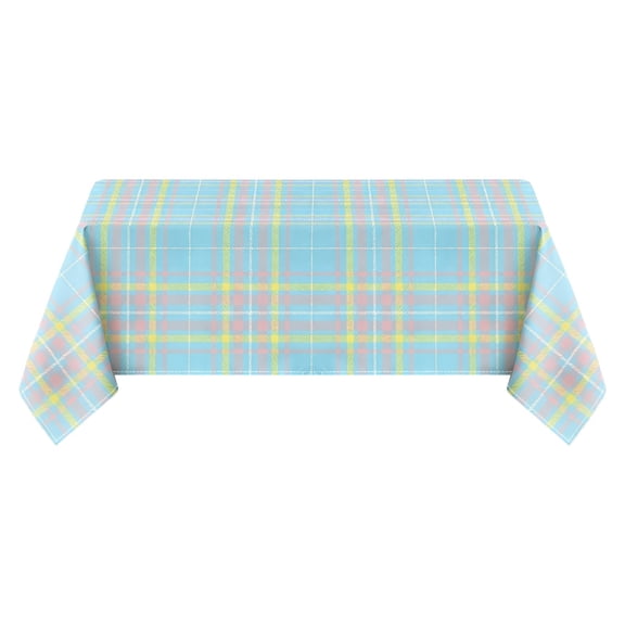 Gnwei Easter Tablecloth 50x70 Spring Buffalo Check Plaid Rustic Table Cloth - Oblong Polyester Table Cover Reusable Water Resistant for Summer Holiday Party Picnic Décor