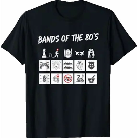 Bands of The 80S Graphic Icons Humor T-Shirt