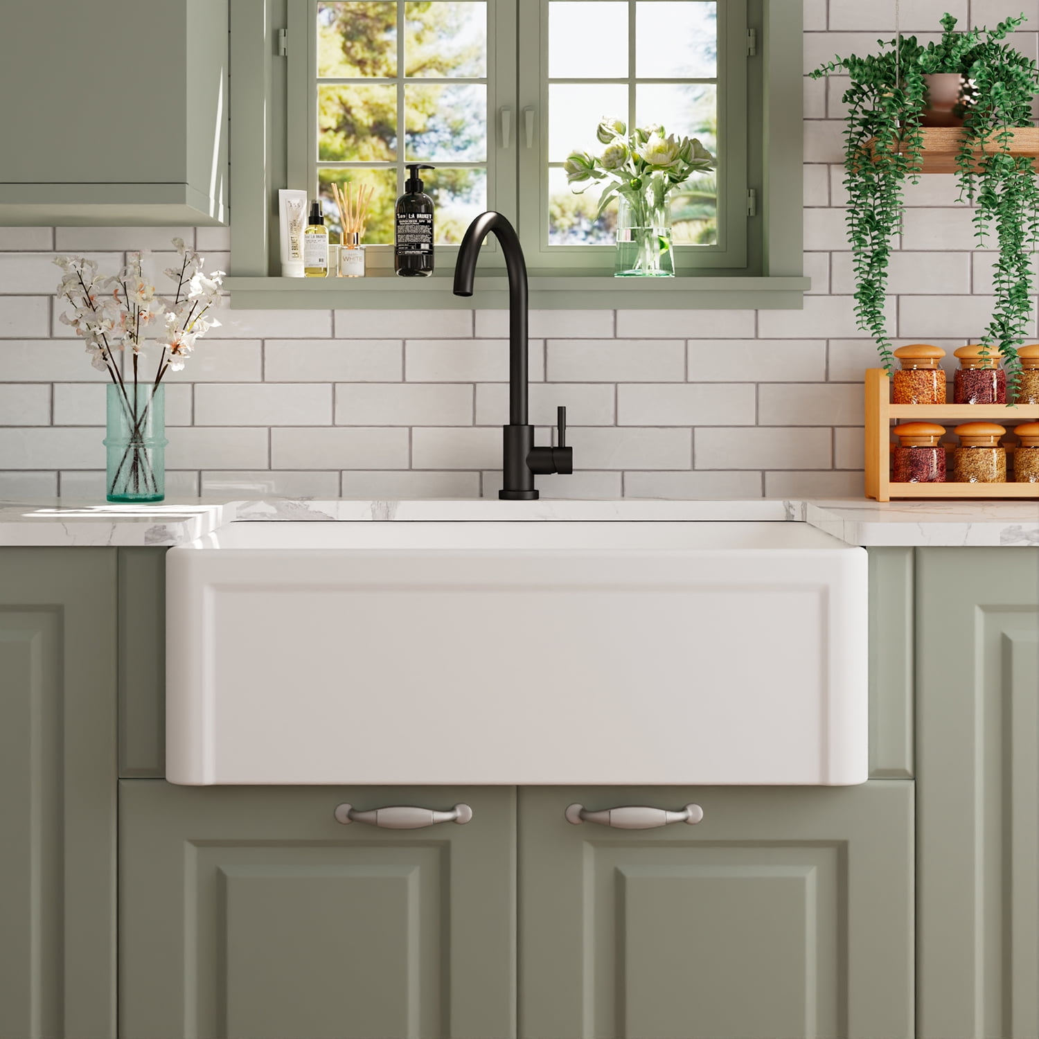 DeerValley DV1K016 Farmhouse Apron Kitchen Sinks 30" Porcelain Ceramic