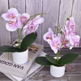 thumbnail image 2 of Artificial Orchid Flowers, 2 Pieces Potted Fake Orchids with Plastic Vase for Table Centerpiece Home Decor Office Wedding Party Decoration, 2 of 14