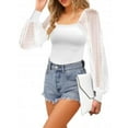 thumbnail image 2 of Womens Mesh Long Sleeve Shirts Casual Blouses Tops, 2 of 5