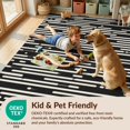 thumbnail image 4 of Design&I 4'x6' Washable Area Rug Black White Abstract Streaks Design Contemporary Artistic Streak Versatile for Reading Nook, Bedroom, Pet Friendly & Non-Slip Built-In Grip, 4 of 7