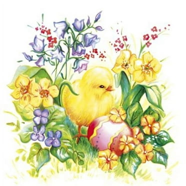 Easter Napkins FLORAL CHICK 40pcs Lunch Napkins, Floral Napkins, Paper Napkins Spring, Easter Napkins Paper, Decoupage Paper Napkins, Disposable Napkins Decorative