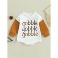 thumbnail image 2 of LMLYSoH Infant Baby Sweatshirt Jumpsuit Contrast Color Letter Print Round Neck Long Sleeve Romper Toddler Clothes, 2 of 9