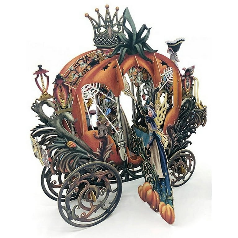 Notes & Queries Cinderella's Pumpkin Carriage 3D Pop Up Laser Cut