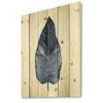 thumbnail image 2 of Designart 'Blue Leaf Watercolour On White Background' Traditional Print on Natural Pine Wood, 2 of 5