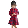 thumbnail image 5 of Uccdo Girls Casual Plaid Dresses, Teens Little Girls Long Sleeve Buffalo Check Button Down Shirt Dress 3-11 Years, 5 of 7