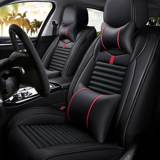 Universal Fit 5 Seats Car Surrounded Pu Leather Seat Cover Protector Auto Cushion Removable Com - 2003 Mitsubishi Lancer Seat Covers