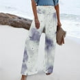 thumbnail image 2 of UTSJKR Womens Wide Leg Pants Boho Floral Print Lounge Trousers High Waist Stretchy Flowy Flared Palazzo Pants with Pocket Sky Blue S, 2 of 5