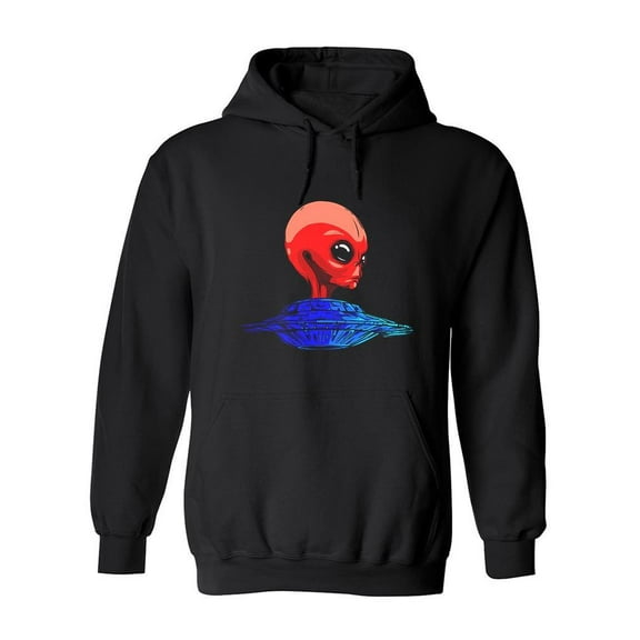 Big Creepy Alien Head Hoodie Men -Image by Shutterstock, Male Small