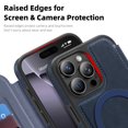 thumbnail image 6 of Allytechgroup iPhone 16 Pro Max Wallet Case Compatible with MagSafe, PU Leather Folio Card Holder RFID Blocking Shockproof Flip Cover Hidden Closure Phone Case for Apple iPhone 16 Pro Max, Blue, 6 of 8