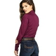 thumbnail image 3 of Cinch Womens  Women`s  Solid Button-Up Shirt L Burgundy, 3 of 3