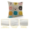 thumbnail image 4 of Cute Mood Throw Pillow Covers, Emotions Sorrows and Joys Linen Pillow Cases Square Pillocases for Bed Sofa Home Decor, 4 of 5