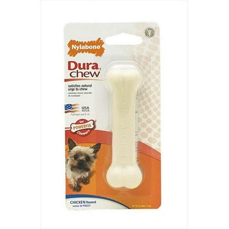 UPC: 0018214778103 | Nylabone Dura Chew Smooth White Dog Bone – Chicken Flavor – Petite (1 Pack)
