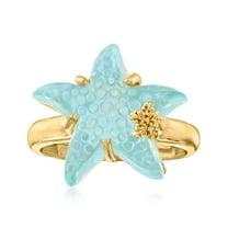 Ross-Simons Italian Tagliamonte 16mm Blue Venetian Glass Starfish Ring in 18kt Gold Over Sterling, Women's, Adult