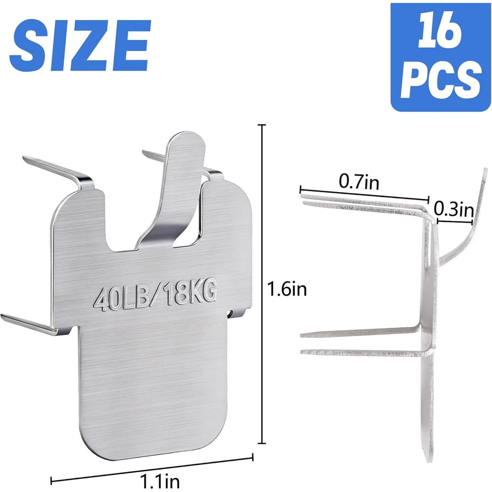 Ebaokuup 32 Pcs Claw Drywall Hanging Hook, 40Lbs Stainless Steel Claw Photo Hanger Hardware, Drywall Picture Hanger for Room Office Decoration,16 Pcs