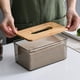 thumbnail image 5 of Caso de tejido,Caja de pañuelos de plástico ABS Organizador Cubierta de madera,Caja de almacenamiento de toallas de papel para el hogar,Dispensador de pañuelos Hogar Sala de estar Oficina, 5 of 9