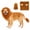 Brown, variant on Dog Lion Mane Costume with Yellow Ears and Tail, Pet Wig Halloween Costume for Medium Dogs, Polyester Dog Costume Accessories, Yellow, Size M