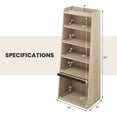 thumbnail image 3 of Gymax 6-tier Bookcase w/ 2 Adjustable Shelves Filp-up Door 5 Open Shelves Bedroom Natural, 3 of 10