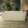 thumbnail image 3 of 67-in L x 33.5-in W White Acrylic Center Drain Freestanding Whirlpool Tub with Faucet - Handshower - Headrest - 8 Water Jets, 3 of 17