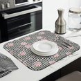 thumbnail image 3 of Pioneer Flower Floral Print Pattern Kitchen Dish Drying Mat 1 Pack, Ultra Absorbent Microfiber Drainer Mat, 16"x18", 3 of 6