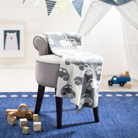 UPC: 0889048687202 | SAFAVIEH Herbie Auto Cars 32 x 40 Baby Throw Grey/White