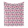 thumbnail image 1 of Spring Soft Flannel Fleece Blanket, Butterfly on Blooming Romantic Flowers Pale Pink Background Hand Drawn Illustration, Cozy Plush for Indoor and Outdoor Use, 50" x 70", Multicolor, by Ambesonne, 1 of 6