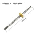 thumbnail image 2 of Uxcell 5.91''x0.31''x0.31'' Screw Rod with Copper Nut for 3D Printer  Stainless Steel Silver Tone 1pcs, 2 of 5