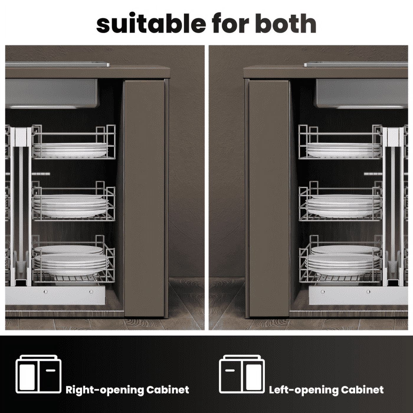 Under Sink Organizer, 108 lb Load Capacity, Left/Right Opening, Steel Shelf Organizer, for Kitchen, Garage​