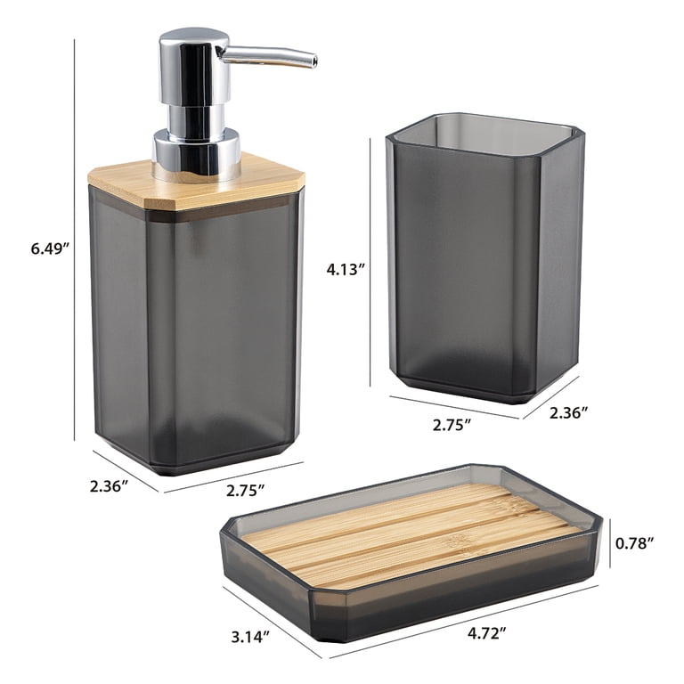 Mainstays Black 3-Piece Plastic Bath Accessory Set photo 3