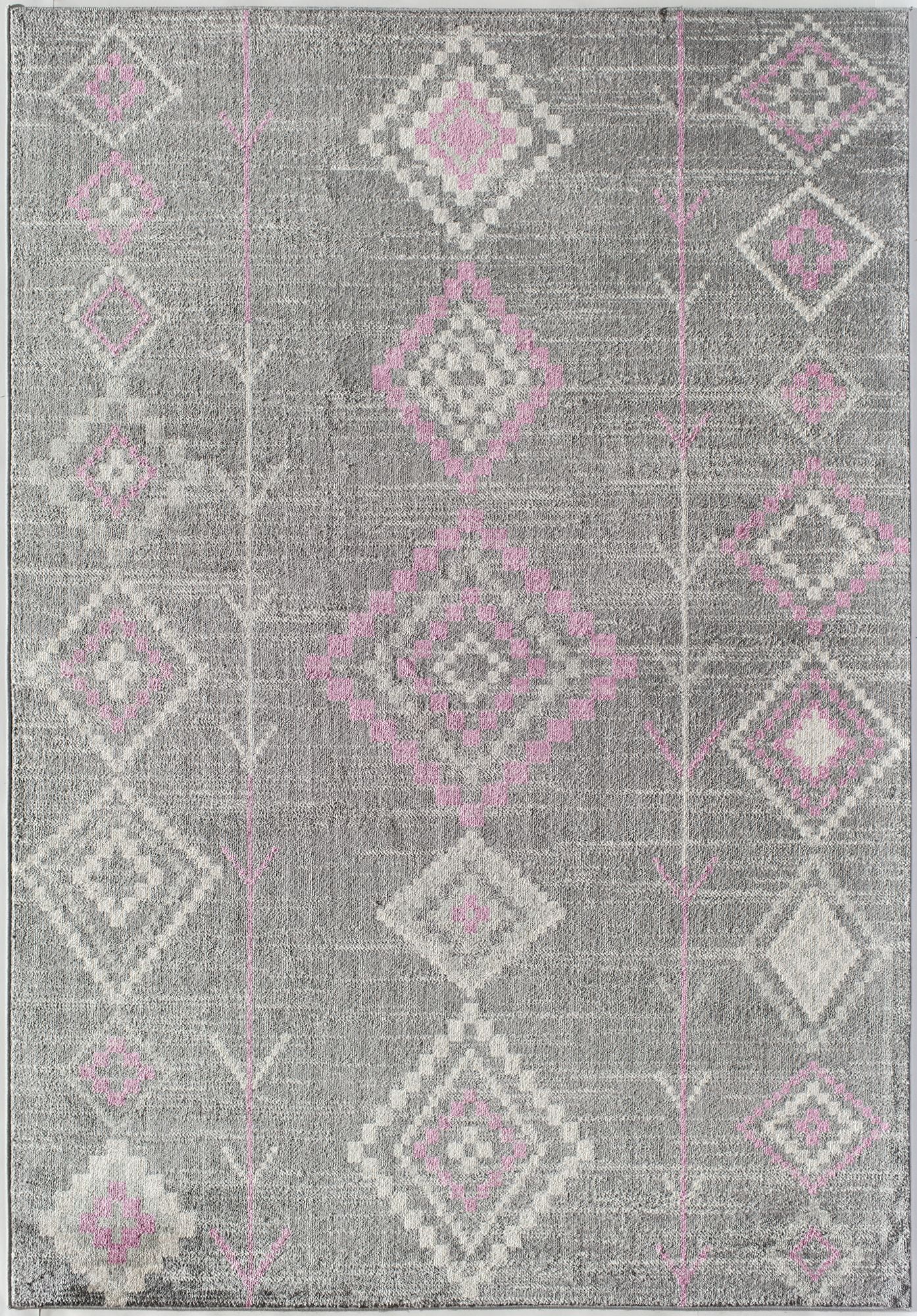 Soleil BR15E Native Blush Tribal Moroccan gray Area Rug, 2'x8'