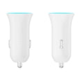 thumbnail image 3 of onn 24W Dual USB-A Port Car Charger with 3ft Braided Lightning to USB Cable, MFI Certified, White, Compatible with iPhone, iPad, Airpods and More, 3 of 11