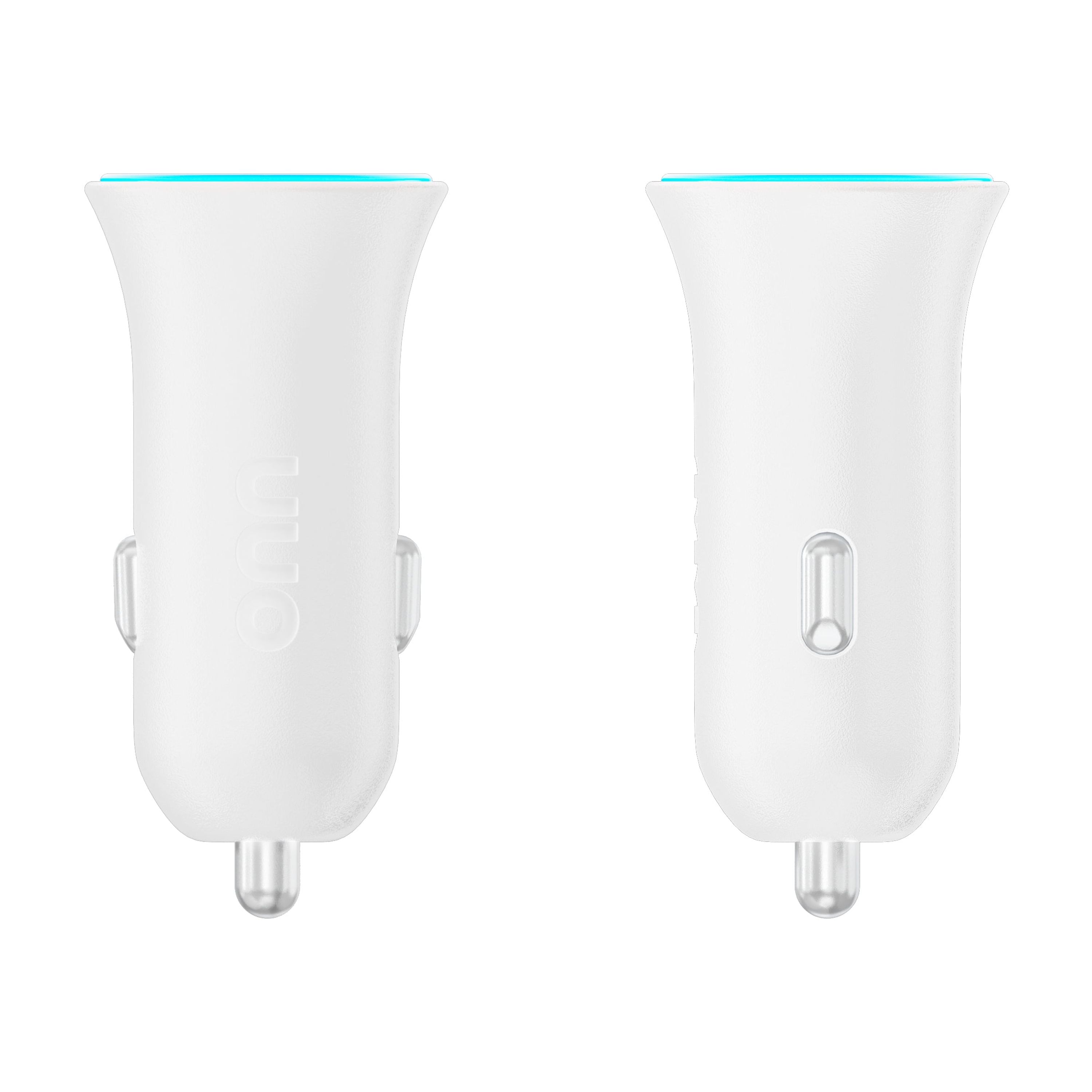 Onn 24W Dual USB-A Car Charger with Lightning Cable, White photo 2