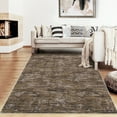 thumbnail image 2 of GlowSol 9'x12' Washable Rugs for Living Room Bedroom Modern Abstract Solid Area Rug Non-Slip Low Pile Rug Soft Foldable Accent Rug, Brown, 2 of 7