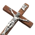 thumbnail image 6 of Wood Cross Crucifix jesus Statue Ornament for Shelf Decor Gifts Brown, 6 of 8
