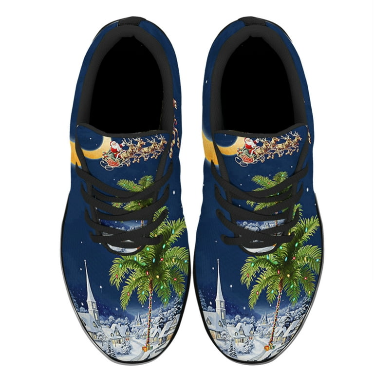 South Carolina ChriStas Santa Sleigh Palm Tree ChriStas Night in South Carolina Shoes Sneakers Black Size 6