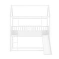 thumbnail image 6 of Miniyam Wood Twin Over Twin House Bunk Bed with Slide & Guardrail for Kids, White, 6 of 7