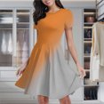 thumbnail image 2 of Abstract Orange Gray Gradient Women's Classic Swing Skater Dress Casual Work Party Cocktail Dresses, 2 of 6