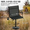 thumbnail image 5 of Bezliving Tall Pedestal Swivel Hunting Bar Chair, Footrest Ring, Mesh Back, Armrests, 5 of 7