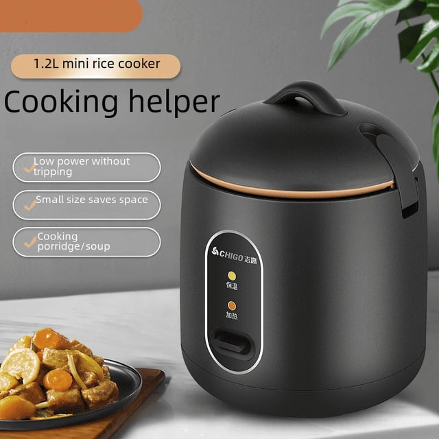Mini olla arrocera automática pequeña con botón para dormitorio pequeño, 1,2 L, salida de aislamiento
