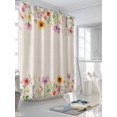 thumbnail image 3 of Fsddascl Colorful Floral Shower Curtain Set - Long 72" x 84" Washable Bathtub Curtain with 12 Hooks, Farmhouse Sunflower Spring Pastoral Waterproof Fabric Stall Shower Curtains for Bathroom/Bathtub, 3 of 6