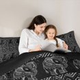 thumbnail image 4 of jejeloiu Mystical Tribal Queen Comforter Set For Men Women,Boho Print Comforter Sets Queen,Black Gray,Black Reversible,3pcs,1 Comforter and 2 Pillowcases, 4 of 7