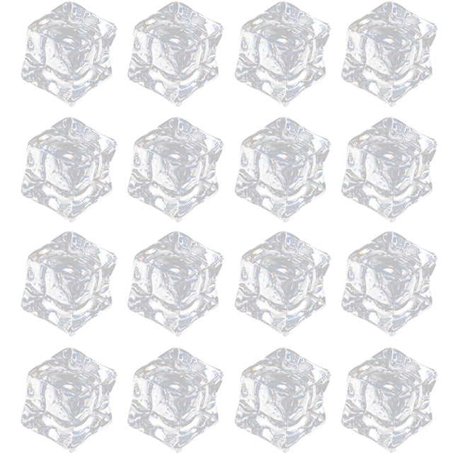 100pcs Acrylic Crystal Fake Ice Cubes Realistic Clear Ice Cubes Photo Props