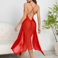 thumbnail image 5 of LYEAA Long Nightgowns for Women Lounge Soft Sleeveless Home Dress V Neck Mesh Split Sheer Night Gowns Solid Comfy Sleepwear, 5 of 5
