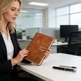 thumbnail image 6 of Tuvgenk Brown Subject Notebook 9.1 x 9.1 in Square Journal Solid Color Thick Travel Diary for Meetings School and Office Use, 6 of 6